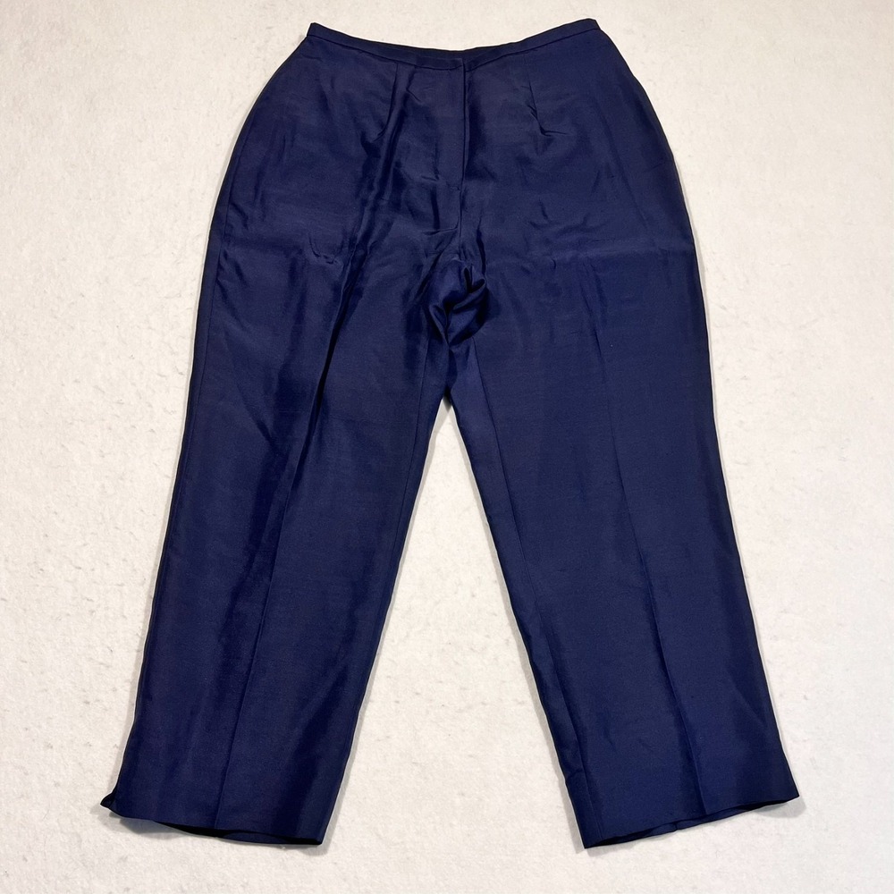Lauren Ralph Lauren Capri Pants Silk Cropped Blue Women's 4P Petite 25x22